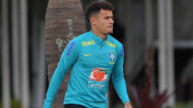 Philippe Coutinho saat memperkuat Timnas Brasil. [NELSON ALMEIDA / AFP]