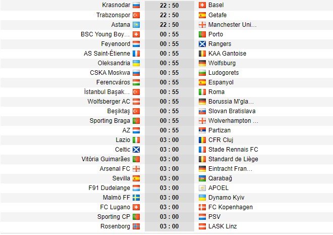 Jadwal Liga Europa