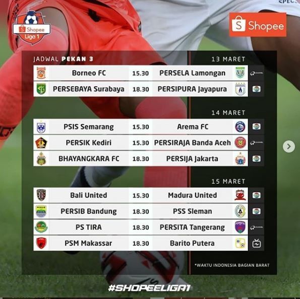 Jadwal Liga 1 2020 pekan ke-3.