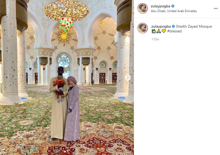 Istri Paul Pogba, Maria Zulay Salaues saat tampil islami. (Instagram/zulaypogba)