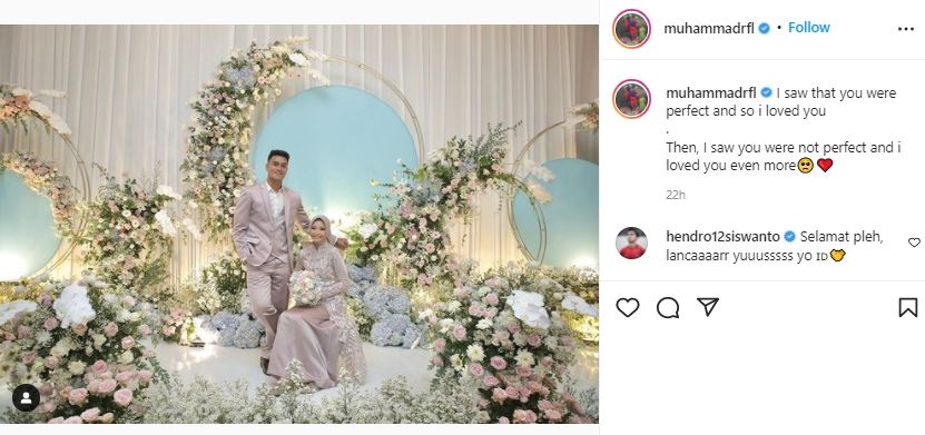 Muhammad Rafli tunangan dengan putri Waketum PSSI, Iwan Budiant0. (Instagram/muhammadrfl)