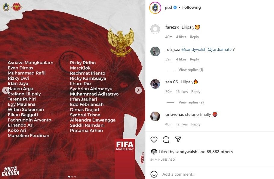 29 pemain yang dipanggil Shin Tae-yong ke timnas Indonesia. (Instagram/pssi)