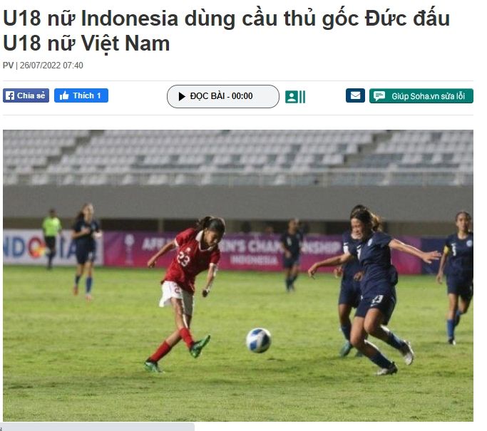 Claudia Scheunemann pemain timnas Putri Indonesia U-18. (Soha.vn)